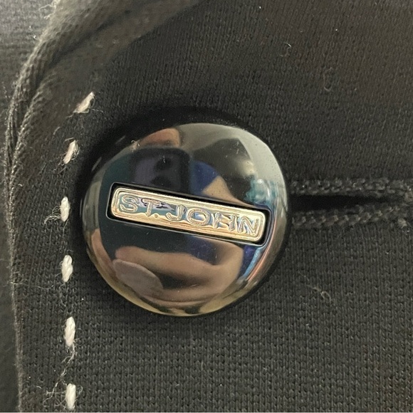 St John black blazer with white stitching size 12 - Picture 5 of 9